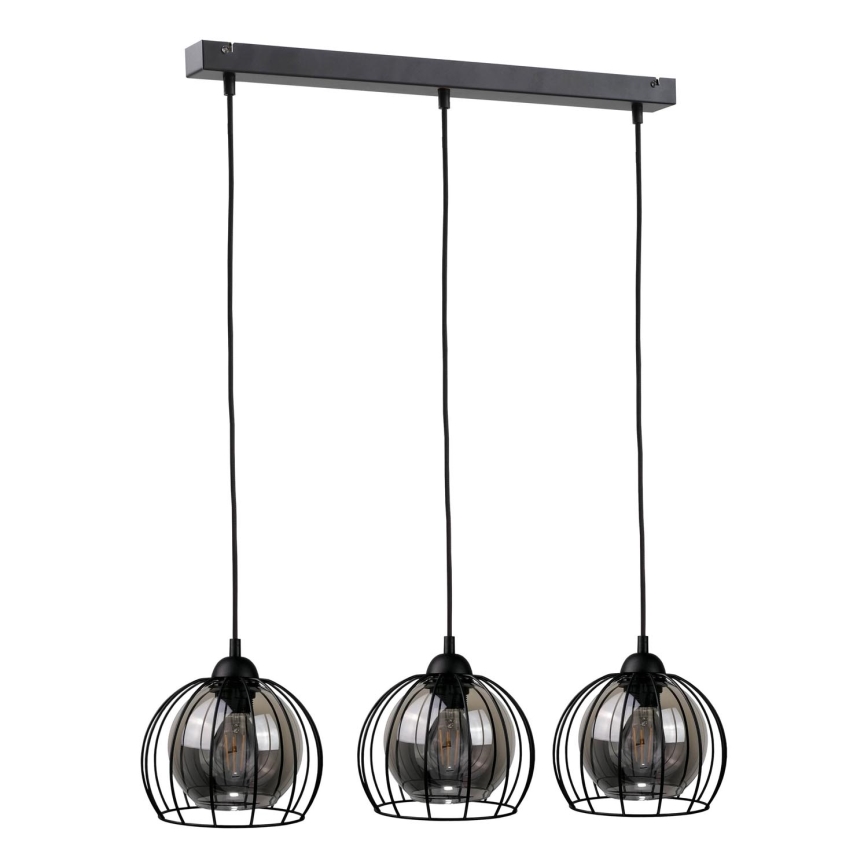 Chandelier on a string SOLO BLACK 3xE27/60W/230V