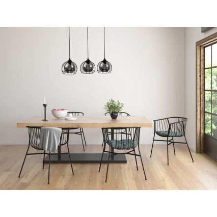 Chandelier on a string SOLO BLACK 3xE27/60W/230V