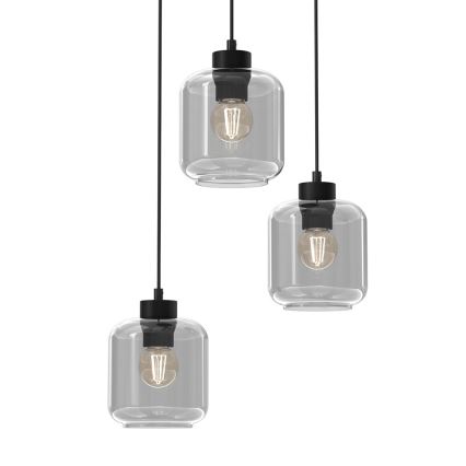 Chandelier on a string SOMBRA 3xE27/60W/230V grey