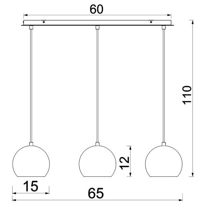 Chandelier on a string SOOL 3xE27/60W/230V