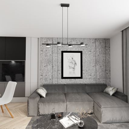 Chandelier on a string SORA 4xGX53/12W/230V black