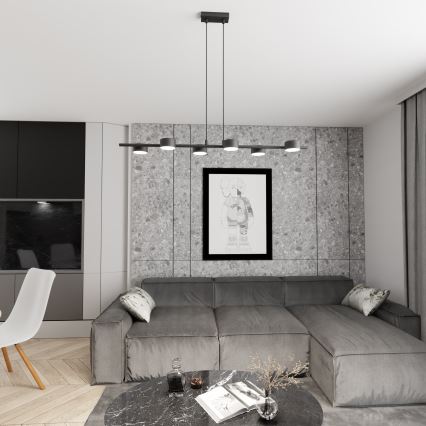 Chandelier on a string SORA 6xGX53/12W/230V black