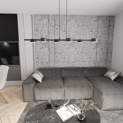 Chandelier on a string SORA 6xGX53/12W/230V black