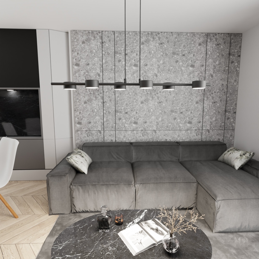 Chandelier on a string SORA 6xGX53/12W/230V black