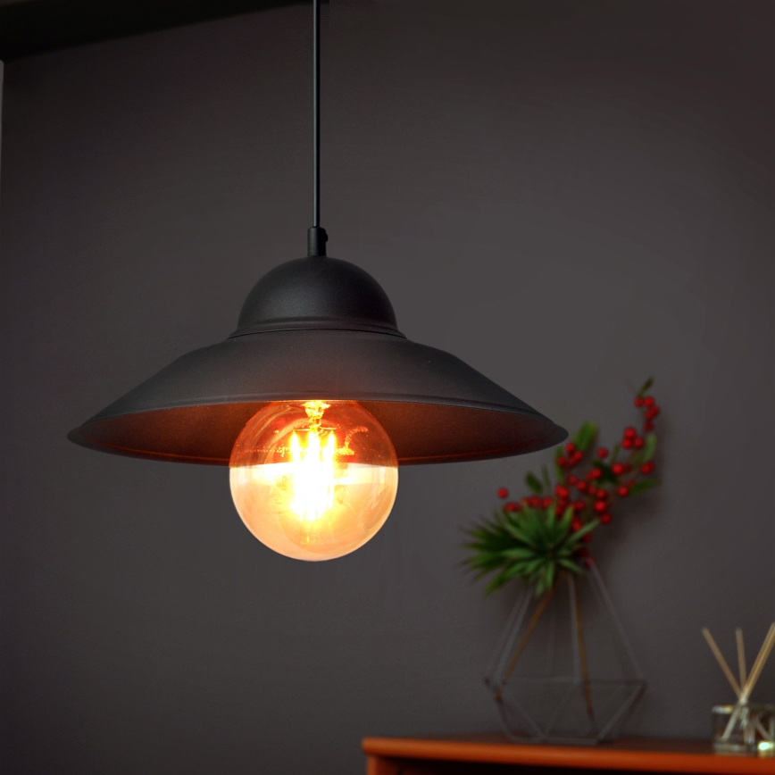 Chandelier on a string SORAPIS 1xE27/15W/230V black