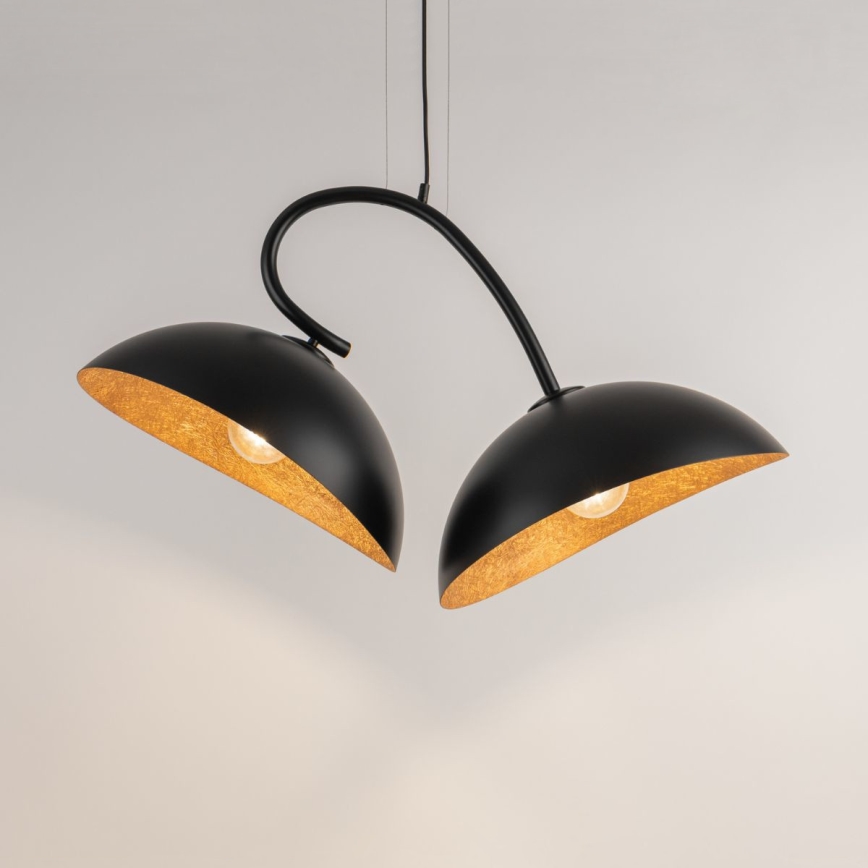 Chandelier on a string SPACE 2xE27/60W/230V black/copper