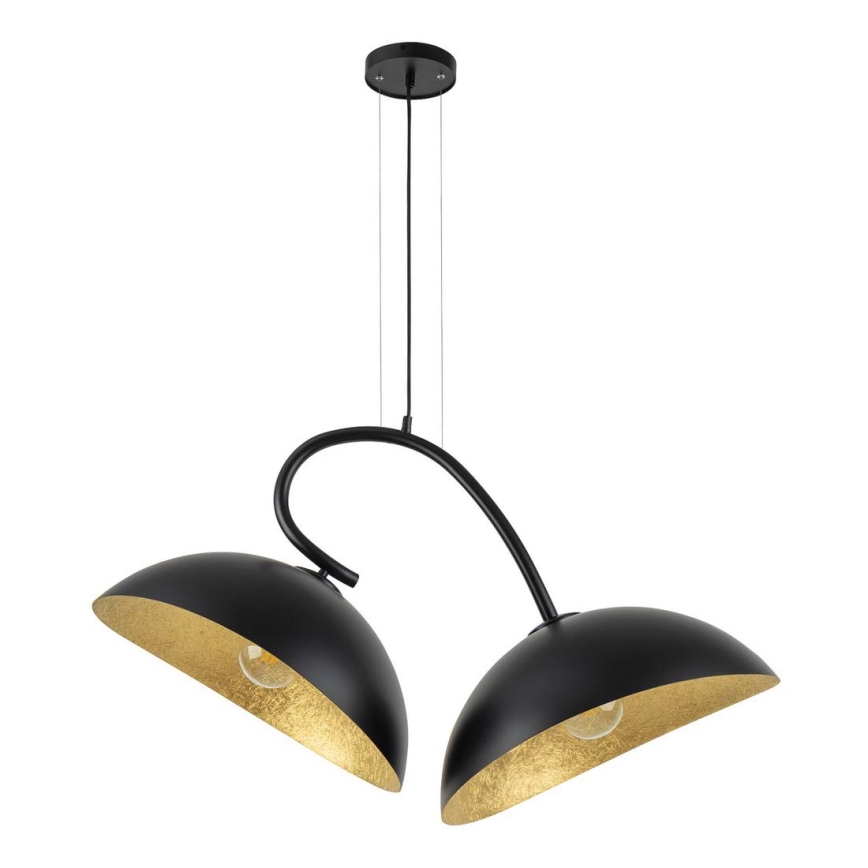 Chandelier on a string SPACE 2xE27/60W/230V black/gold