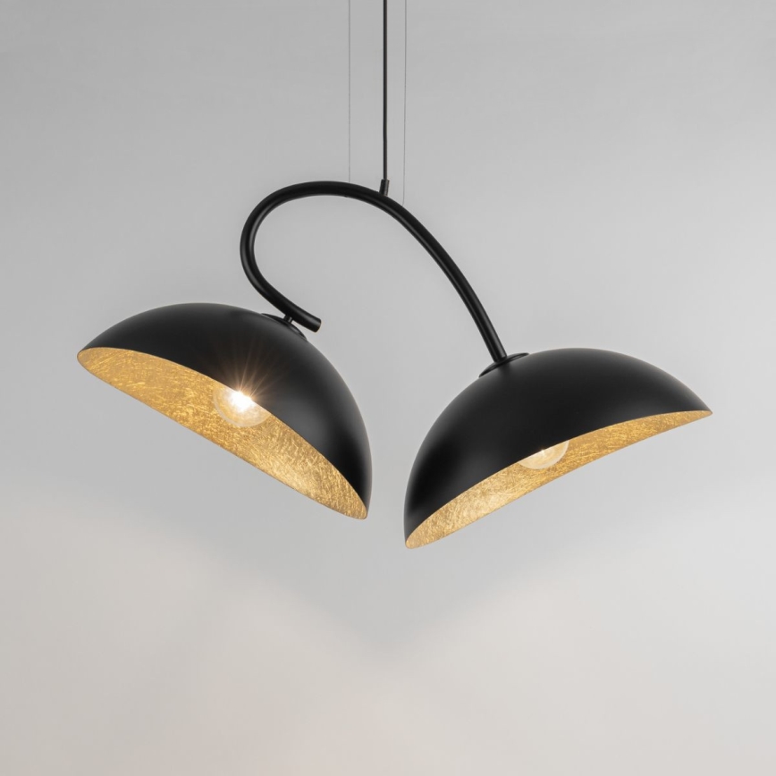 Chandelier on a string SPACE 2xE27/60W/230V black/gold