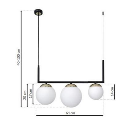 Chandelier on a string SPARTA 3xE14/40W/230V