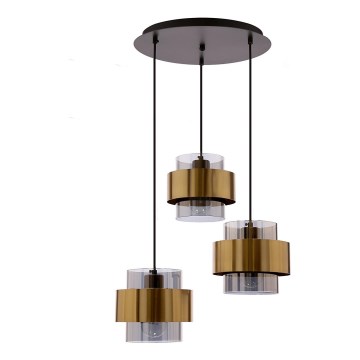 Chandelier on a string SPIEGA 3xE27/60W/230V gold/black