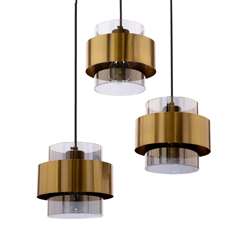 Chandelier on a string SPIEGA 3xE27/60W/230V gold/black