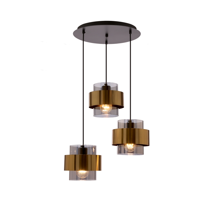 Chandelier on a string SPIEGA 3xE27/60W/230V gold/black
