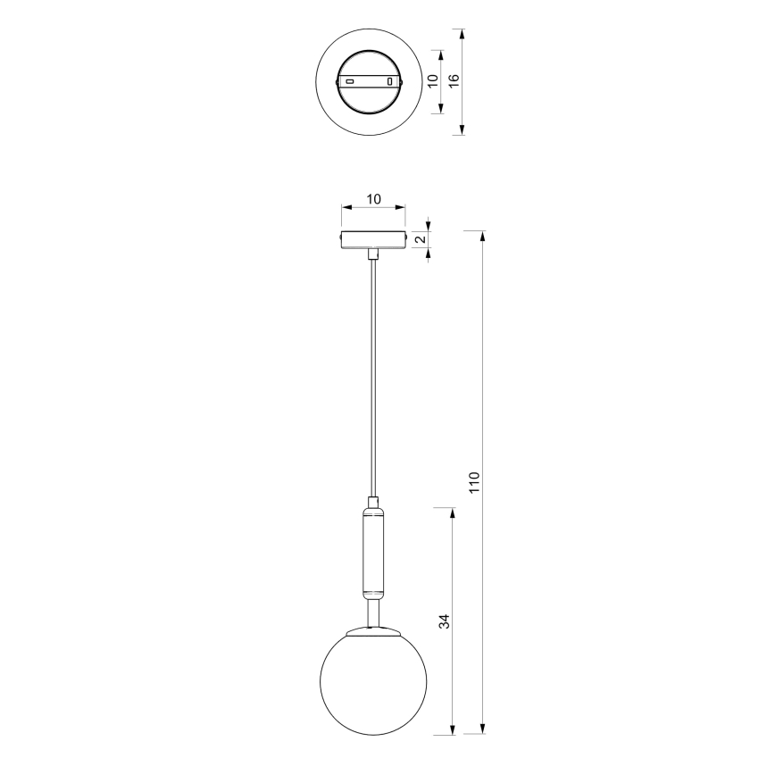 Chandelier on a string SPIRA 1xE14/15W/230V black
