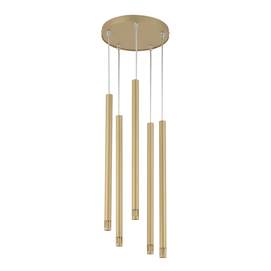 Chandelier on a string STALACTITE LASER 5xG9/2,5W/230V gold