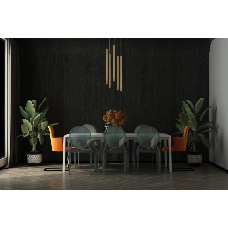 Chandelier on a string STALACTITE LASER 5xG9/2,5W/230V gold