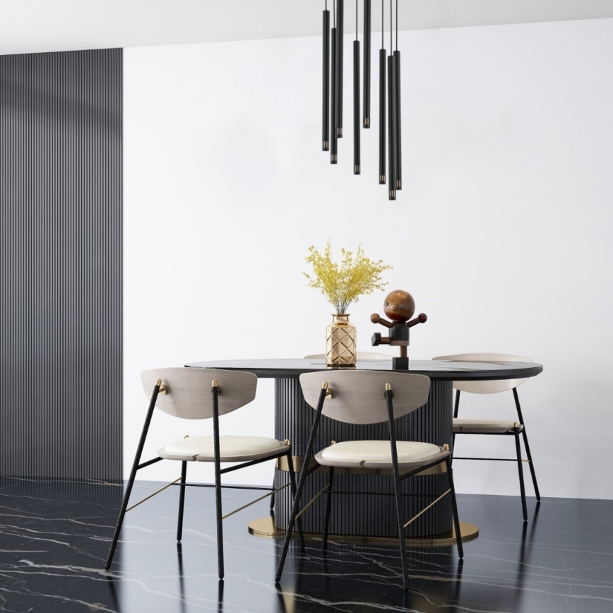 Chandelier on a string STALACTITE LASER 8xG9/2,5W/230V black