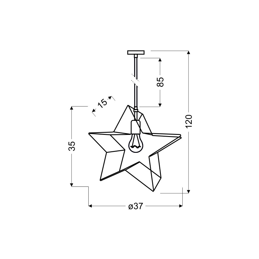 Chandelier on a string STAR 1xE27/60W/230V