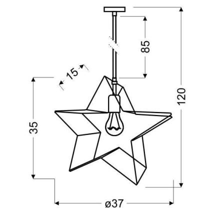 Chandelier on a string STAR 1xE27/60W/230V