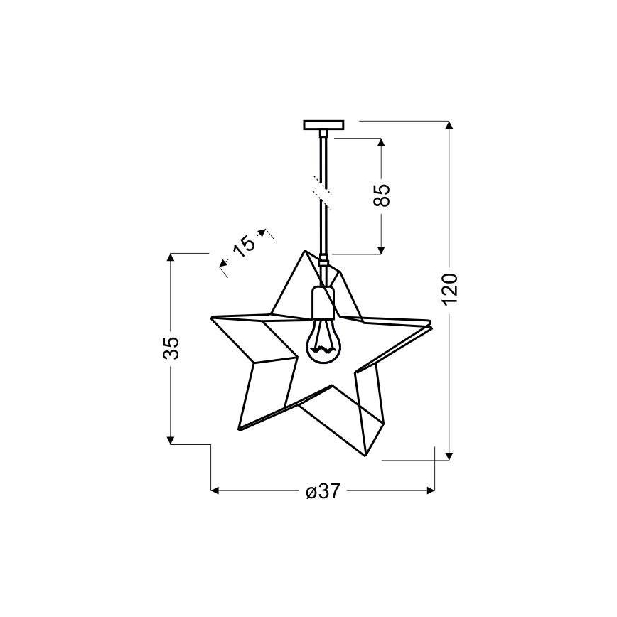 Chandelier on a string STAR 1xE27/60W/230V
