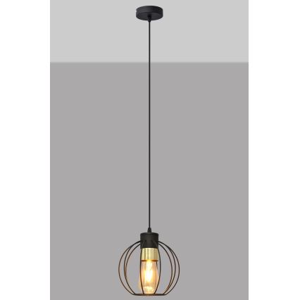 Chandelier on a string STARLIGHT 1xE27/15W/230V black/gold