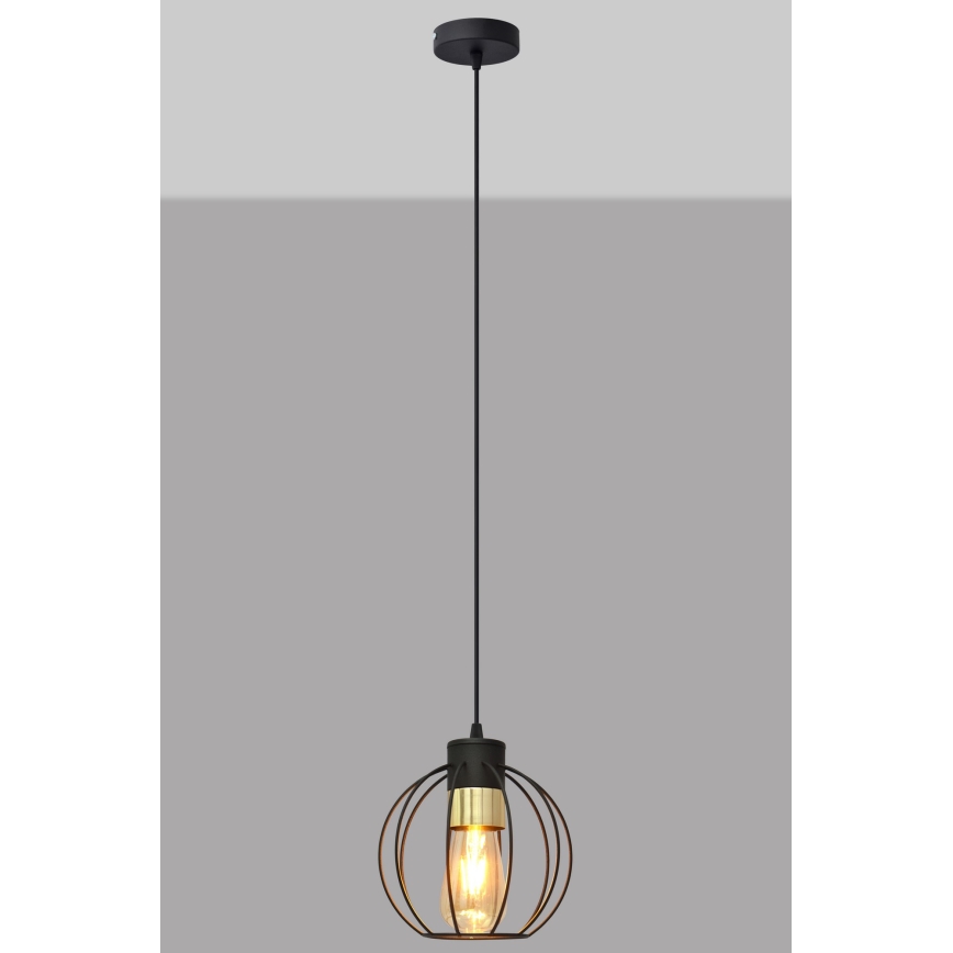 Chandelier on a string STARLIGHT 1xE27/15W/230V black/gold