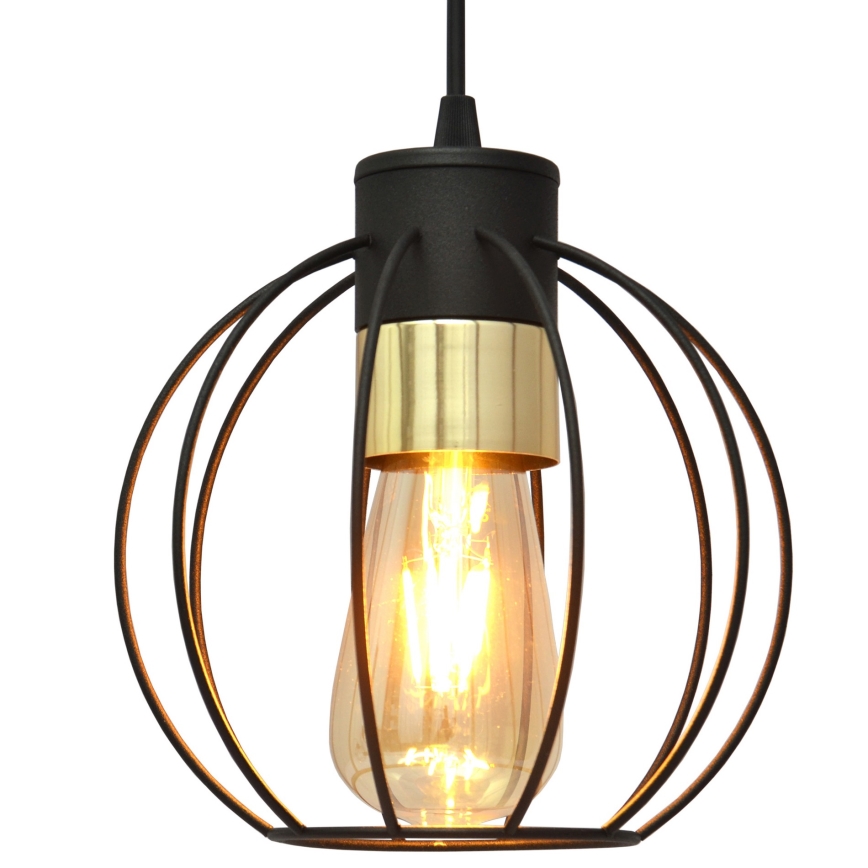 Chandelier on a string STARLIGHT 1xE27/15W/230V black/gold