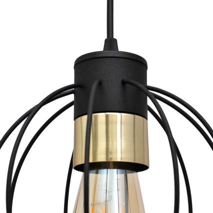 Chandelier on a string STARLIGHT 1xE27/15W/230V black/gold