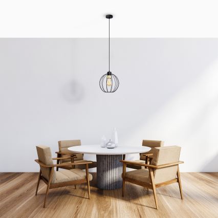 Chandelier on a string STARLIGHT 1xE27/15W/230V black/gold