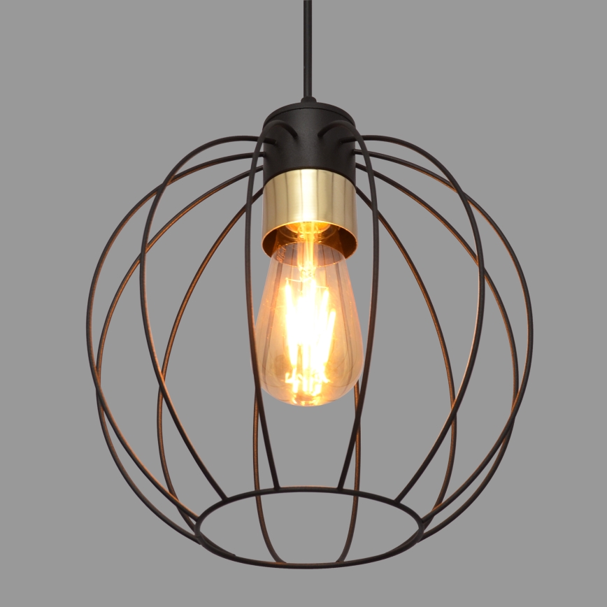 Chandelier on a string STARLIGHT 1xE27/15W/230V black/gold