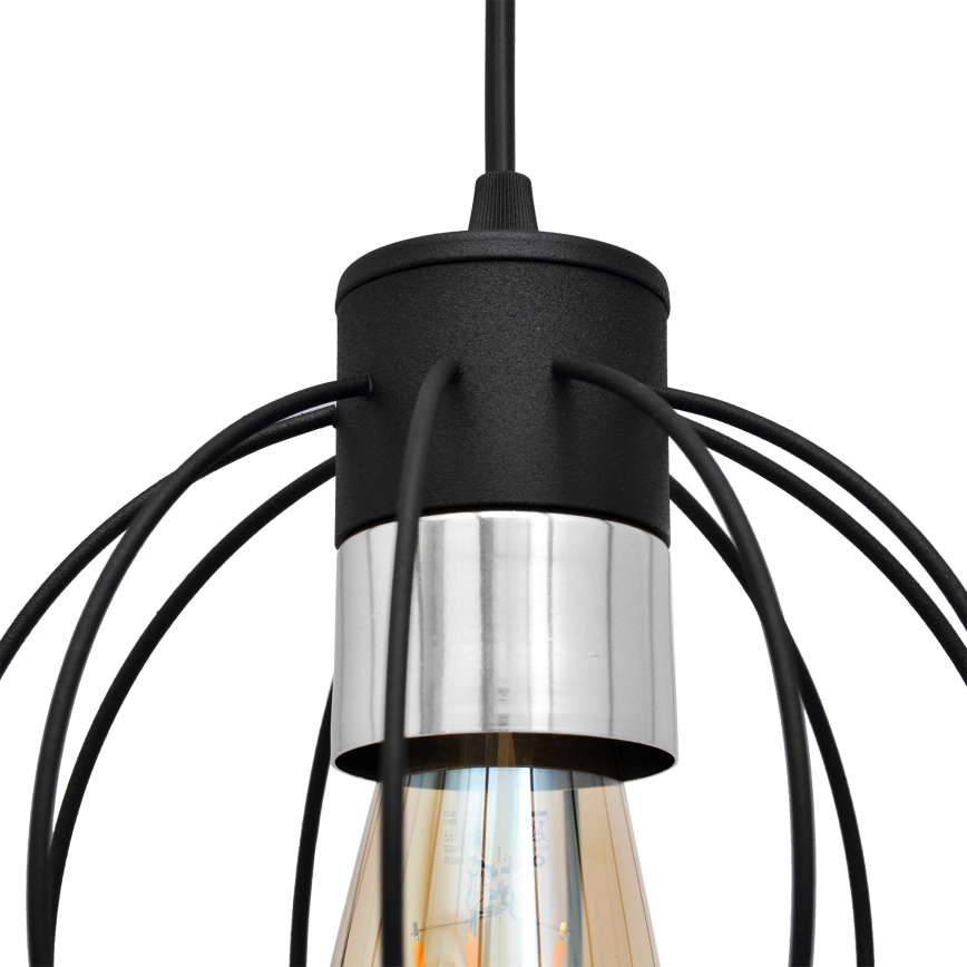 Chandelier on a string STARLIGHT 1xE27/15W/230V black/silver