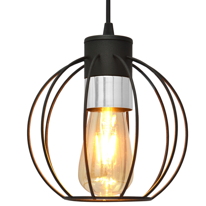 Chandelier on a string STARLIGHT 1xE27/15W/230V black/silver