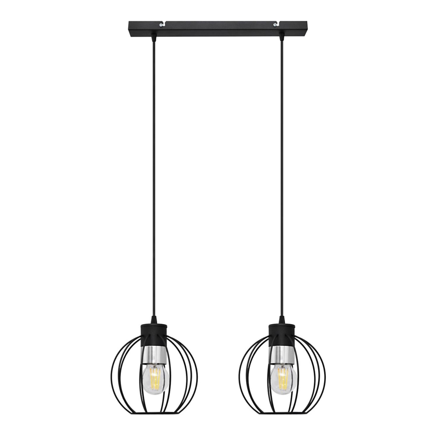 Chandelier on a string STARLIGHT 2xE27/15W/230V black/silver