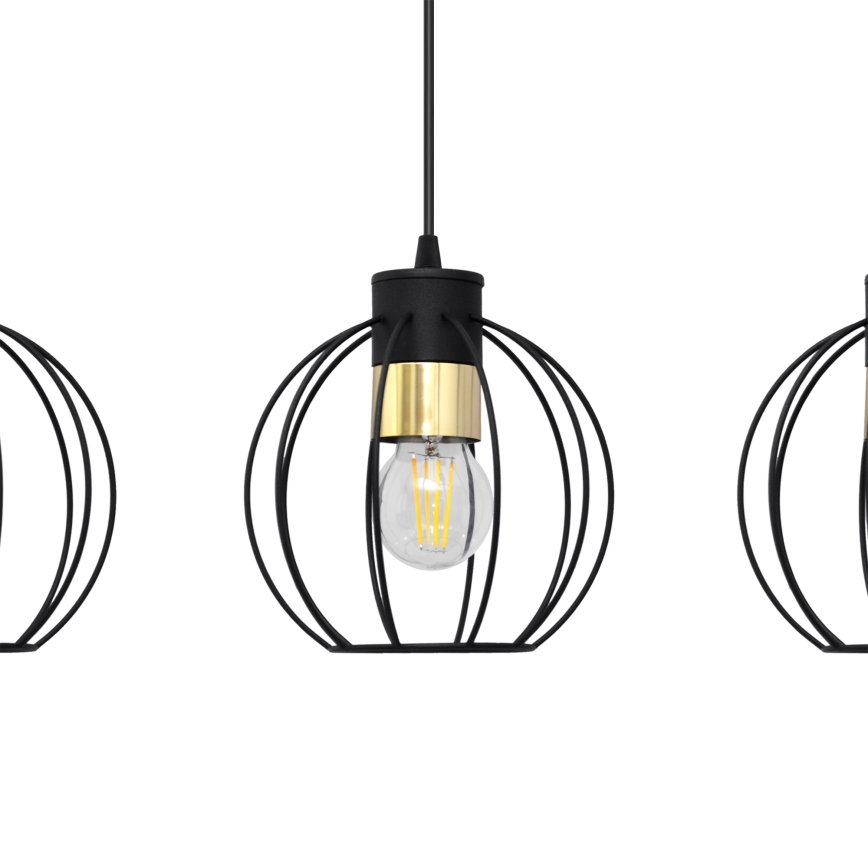Chandelier on a string STARLIGHT 3xE27/15W/230V black/gold