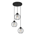Chandelier on a string STARLIGHT 3xE27/15W/230V black/silver