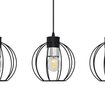 Chandelier on a string STARLIGHT 3xE27/15W/230V black/silver