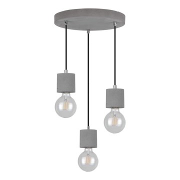 Chandelier on a string STRONG 3xE27/60W/230V concrete