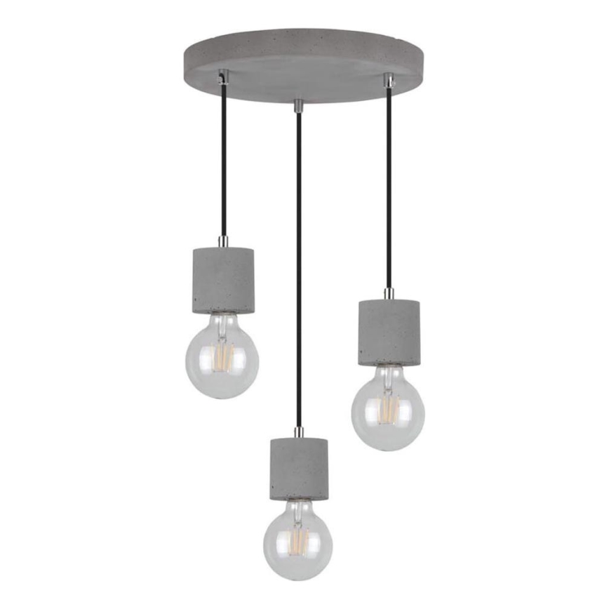 Chandelier on a string STRONG 3xE27/60W/230V concrete