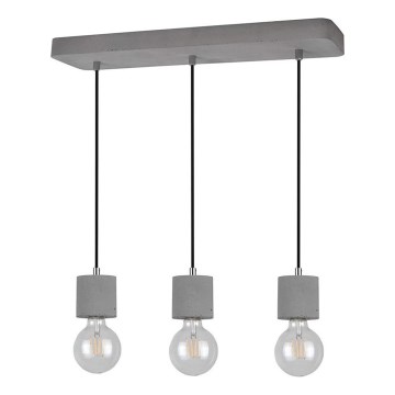 Chandelier on a string STRONG 3xE27/60W/230V concrete