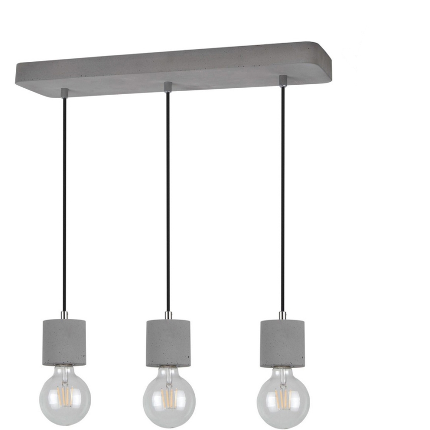 Chandelier on a string STRONG 3xE27/60W/230V concrete