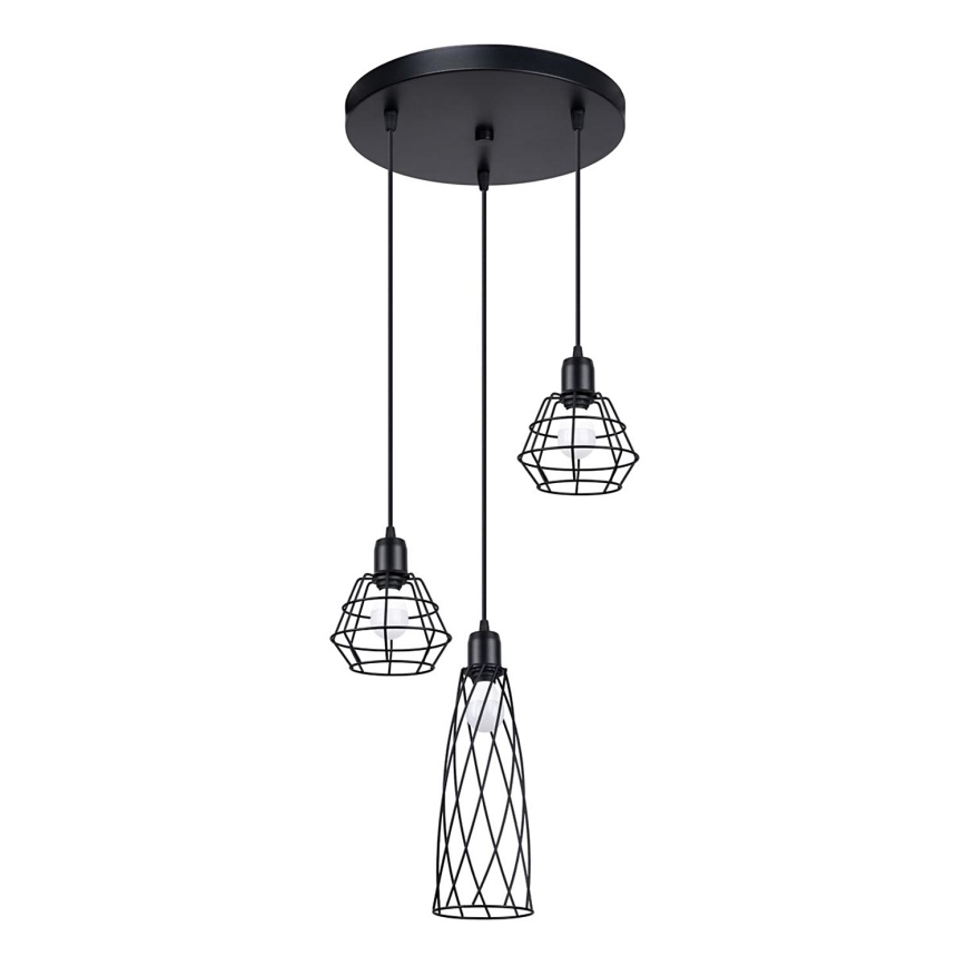 Chandelier on a string SUBA 3xE27/15W/230V black