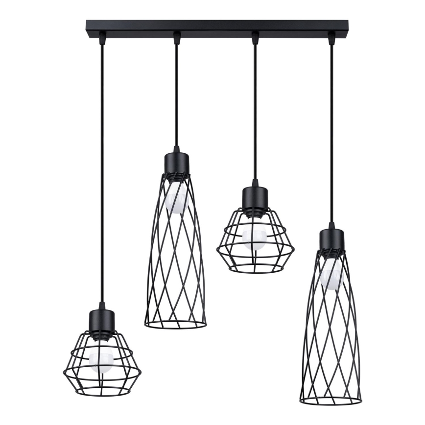 Chandelier on a string SUBA 4xE27/15W/230V black