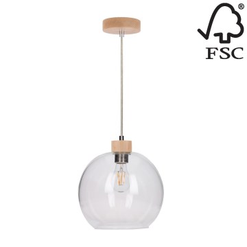 Chandelier on a string SVEA 1xE27/60W/230V birch - FSC certified