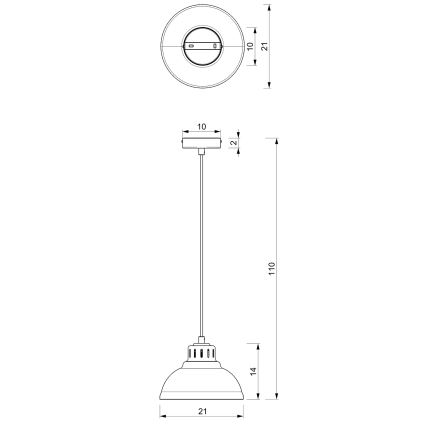 Chandelier on a string SVEN 1xE27/15W/230V beige