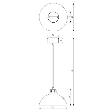 Chandelier on a string SVEN 1xE27/15W/230V beige