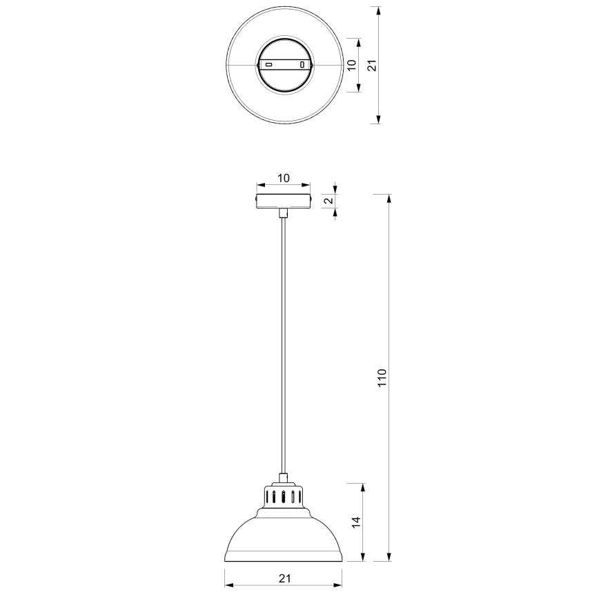 Chandelier on a string SVEN 1xE27/15W/230V black