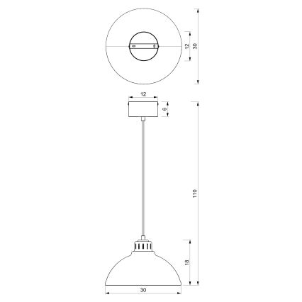 Chandelier on a string SVEN 1xE27/15W/230V white