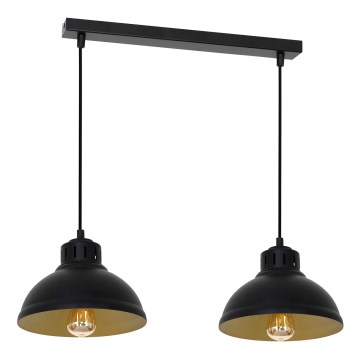 Chandelier on a string SVEN 2xE27/15W/230V black/gold