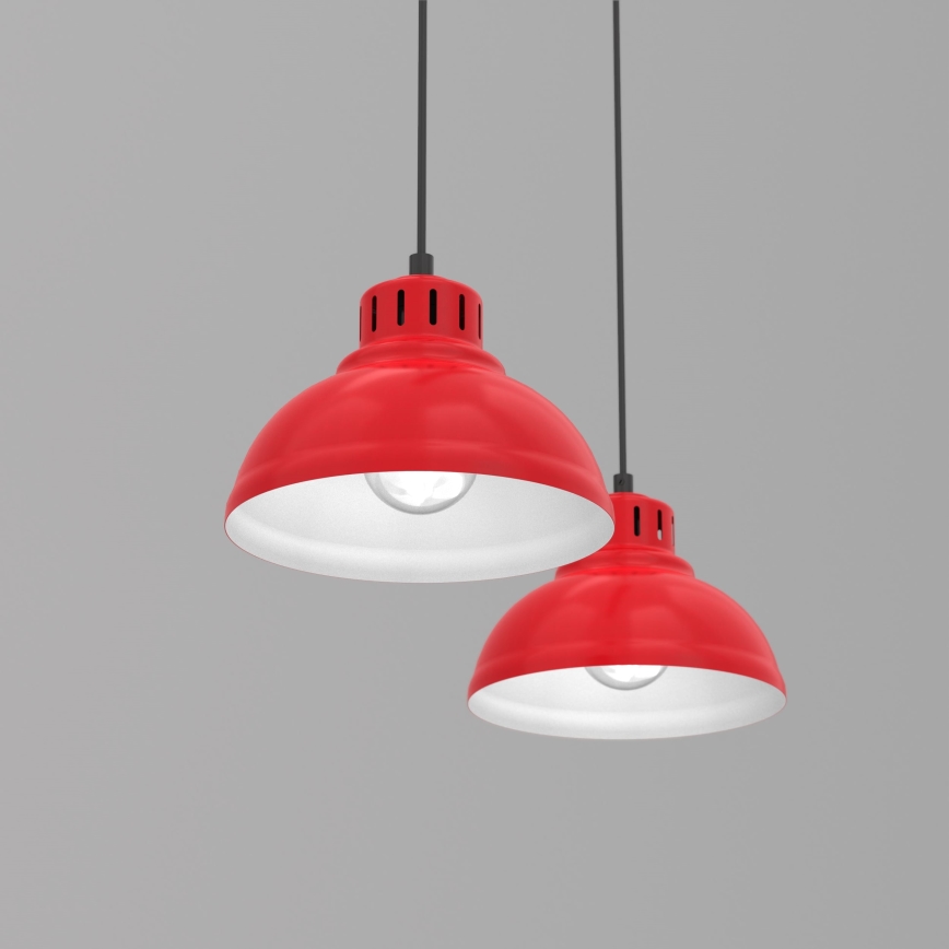Chandelier on a string SVEN 2xE27/15W/230V red