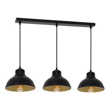 Chandelier on a string SVEN 3xE27/15W/230V black/gold