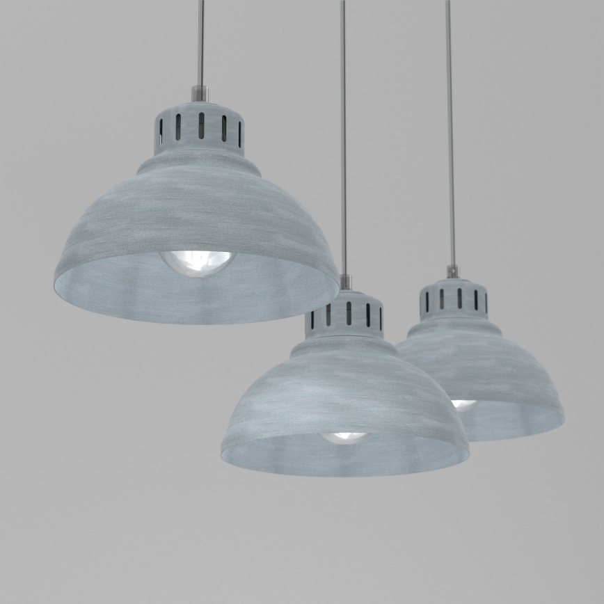 Chandelier on a string SVEN 3xE27/15W/230V grey